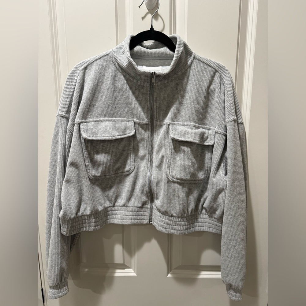 aerie Groove-On Velour Full Zip Sweatshirt